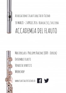 30 mars- 2 avril 2016 - Accademia del Flauto