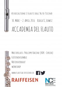 2-3 avril 2016 - Flute Masterclass with Philippe Racine