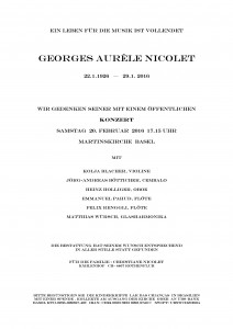 Concert souvenir Aurèle Nicolet